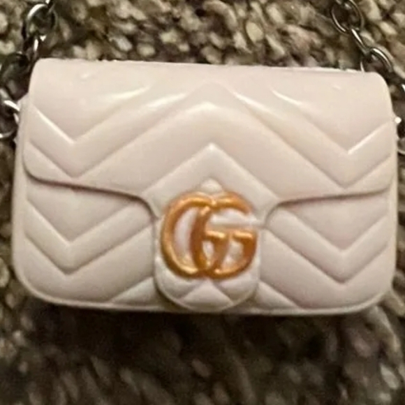 Keychain Designer Mini‎ Bag Charm in White - Picture 3 of 4
